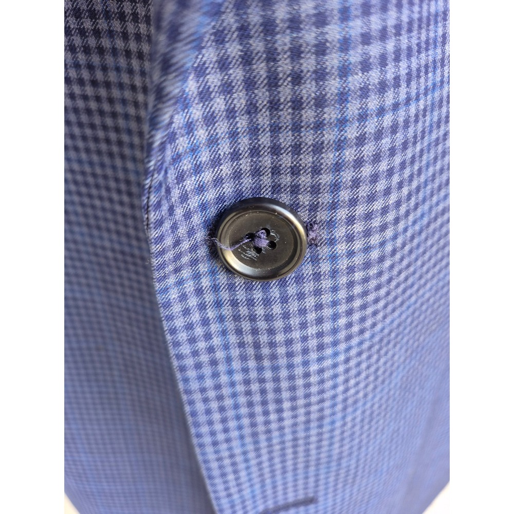 Jos A Bank Signature Collection Recent Blue Wool Plaid Sport‎ Coat Blazer Sz 50R - Picture 5 of 9